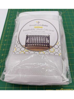BreathableBaby Breathable Mesh Crib White Liner New In Package Solid End Cribs